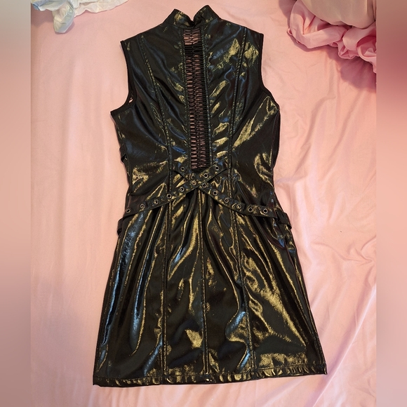 Punk Rave Gothic Patent Hollowed Out Dress - Picture 2 of 5